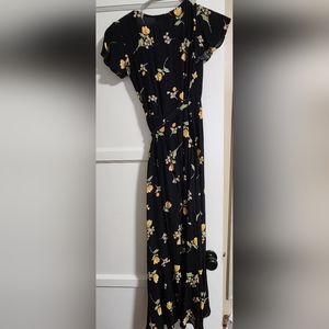 Black maxi high low dress